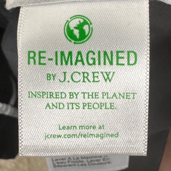 J.Crew Women's Button Up Dress Puff Sleeve Brushed Cotton Black Size 8 Preppy - Picture 9 of 10